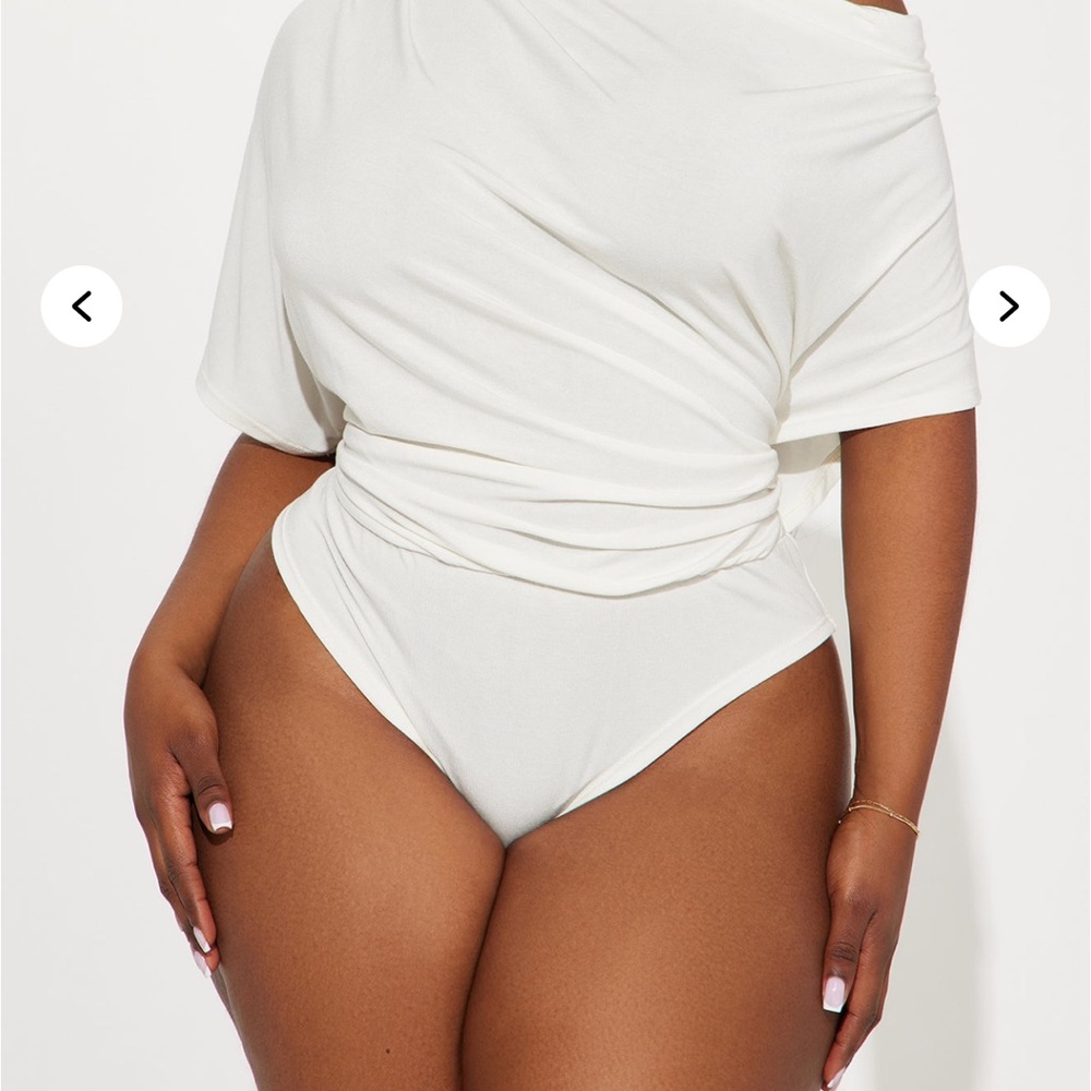 Fashion Nova White Off-Shoulder Bodysuit